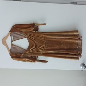 Gold Reformation Cambrie Mini Dress